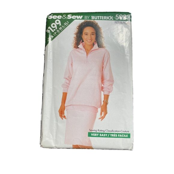 See & Sew Butterick 5983 Miss Top & Skirt Size 6-22 Sewing Pattern Women's Uncut - Picture 3 of 5